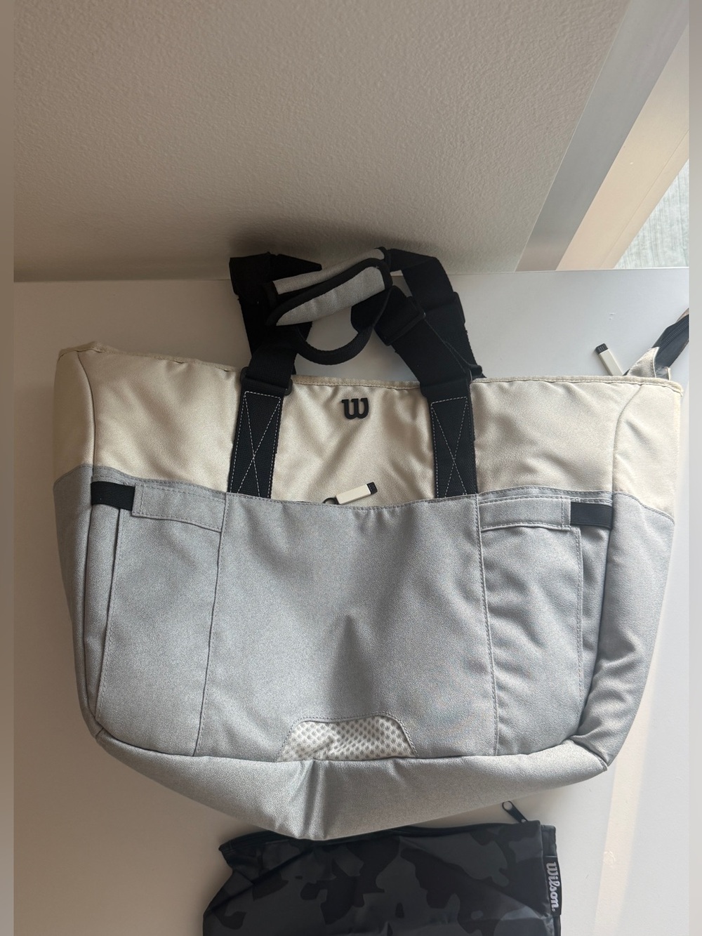 Wilson Cream and Light Gray Everyday Tote bag